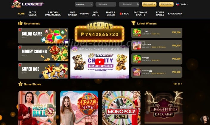LODIBET Online Casino matagumpay na login interface